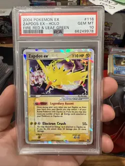 2004 Pokemon EX Fire Red Leaf Green #116 Zapdos EX-Holo PSA 10 Gem MT - Image 4