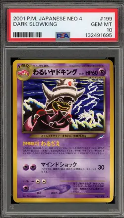 Pokemon Dark Slowking Neo 4 Japanese Rare #199 PSA 10 Gem Mint - Image 1