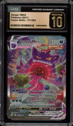 Pokemon Gengar VMAX Fusion Strike Secret Rare Full Alt Art #271 CGC 10 Pristine - Image 1