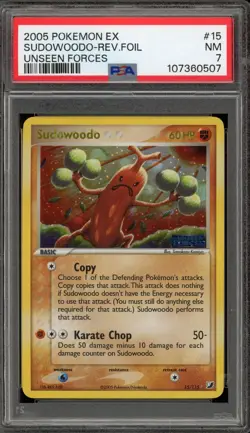 Pokemon Sudowoodo EX Unseen Forces Reverse Holo Rare #15 PSA 7 - Image 1