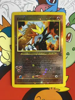Pokemon TCG Entei Wizards Black Star Promos 34 Holo LP With Swirl - Image 1
