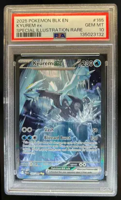 2025 Pokemon Black Bolt Kyurem ex Special Illustration Rare #165/086 PSA 10 - Image 1