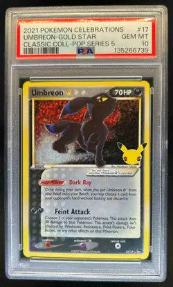 2021 Pokemon SWSH Celebrations Umbreon Classic Collection #17/17 PSA 10 - Image 1