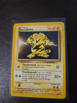 Pokemon TCG 1999 Electrabuzz Base Set #20/102 Unlimited Regular Rare - Image 1