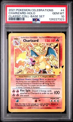 2021 Pokemon Celebrations Charizard-Holo #4 GEM MT PSA 10 Classic Coll-Base Set - Image 1