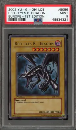 Yu-Gi-Oh! Red-Eyes B. Dragon Legend of Blue Eyes 1st Ed EUROPE LOB-E056 PSA 9 - Image 1