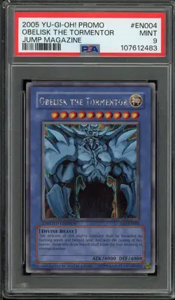 Obelisk The Tormentor JMP-EN004 Promo Secret Rare Yugioh PSA 9 *483 - Image 1