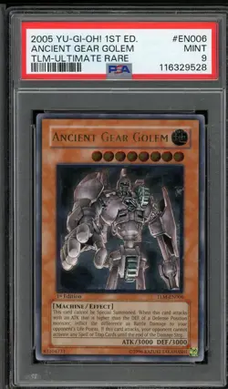Ancient Gear Golem TLM-EN006 1st Edition Ultimate Rare Yugioh PSA 9 *528 - Image 1