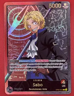 Sabo OP05-001 SPR Anime 25th Collection ONE PIECE Card EB02 2025 - Image 1