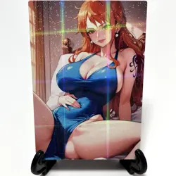 One Piece Nami Sexy Hot Anime Waifu Girl Doujin Lewd Goddess Story ACG Art Card - Image 2