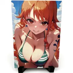 One Piece Nami Sexy Bikini Anime Waifu Girl Doujin Lewd Goddess Story Art Card - Image 1