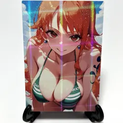 One Piece Nami Sexy Bikini Anime Waifu Girl Doujin Lewd Goddess Story Art Card - Image 2