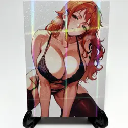 One Piece Nami Sexy Lingerie Anime Waifu Girl Doujin Lewd Goddess Story Art Card - Image 2