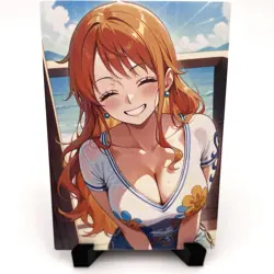 One Piece Nami Sexy Hot Anime Waifu Girl Doujin Lewd Goddess Story ACG Art Card - Image 1
