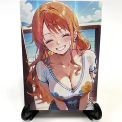 One Piece Nami Sexy Hot Anime Waifu Girl Doujin Lewd Goddess Story ACG Art Card - Image 2
