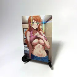 One Piece Nami Sexy Anime Waifu Girl Lewd Doujin Goddess Story ACG Holo Art Card - Image 2