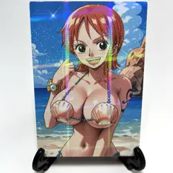 One Piece Nami Sexy Anime Waifu Girl Lewd Goddess Story ACG Holographic Art Card - Image 1