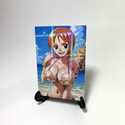 One Piece Nami Sexy Anime Waifu Girl Lewd Goddess Story ACG Holographic Art Card - Image 2