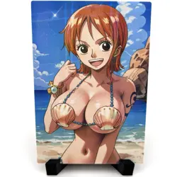 One Piece Nami Sexy Anime Waifu Girl Lewd Goddess Story ACG Holographic Art Card - Image 3