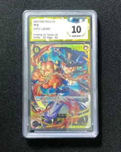 2024 One Piece TCG S-Chinese OP07-118 SEC Sabo Full Art Holo PGS 10 LU57 - Image 1