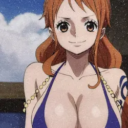 One Piece Nami Sexy Hot Anime Waifu Girl Doujin Lewd Goddess Glitter Art Card - Image 3