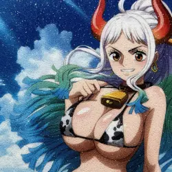 One Piece Yamato Sexy Cow Bikini Anime Waifu Girl Doujin Lewd Goddess Art Card - Image 3