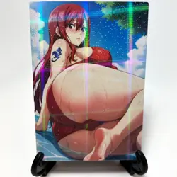 Fairy Tail Erza Scarlet Sexy Anime Waifu Girl Lewd Doujin Goddess Story Art Card - Image 1