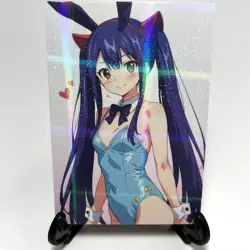 Fairy Tail Wendy Marvell Sexy Hot Anime Waifu Bunny Girl Goddess Story Art Card - Image 1
