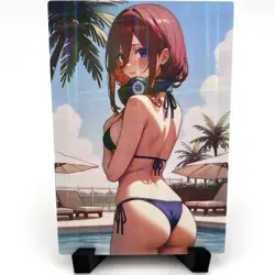 The Quintessential Quintuplets Miku Nakano Sexy Hot Anime Waifu Goddess Art Card - Image 4