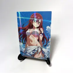 Fairy Tail Erza Scarlet Sexy Hot Bikini Anime Waifu Girl Goddess Story Art Card - Image 2
