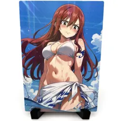 Fairy Tail Erza Scarlet Sexy Hot Bikini Anime Waifu Girl Goddess Story Art Card - Image 3