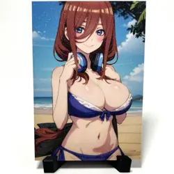 The Quintessential Quintuplets Miku Nakano Sexy Hot Anime Waifu Goddess Art Card - Image 1