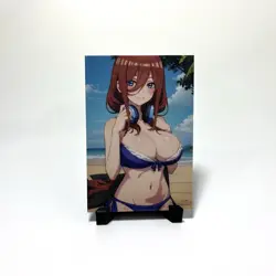 The Quintessential Quintuplets Miku Nakano Sexy Hot Anime Waifu Goddess Art Card - Image 2
