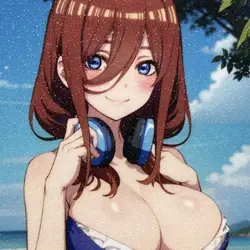 The Quintessential Quintuplets Miku Nakano Sexy Hot Anime Waifu Goddess Art Card - Image 3