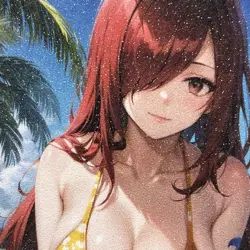 Fairy Tail Erza Scarlet Sexy Hot Bikini Anime Waifu Girl Lewd Goddess Art Card - Image 3