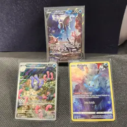 CUTE WATER 3 CARDS POKEMON LOT- FREE SHIPPING- ILLUSTRATION RARE FULL ART HOLO N - Image 1
