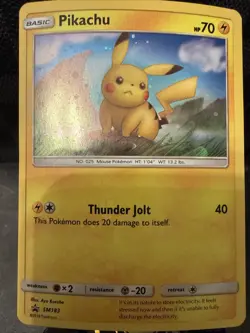 Pokemon Pikachu SM183 Promo Holo SM TCG Card English Basic Thunder Jolt 70 HP - Image 1