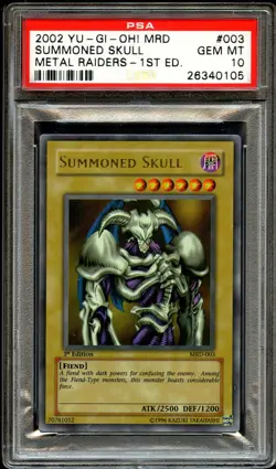 PSA 10 GEM MINT Summoned Skull MRD-003 ULTRA RARE 1st Edition MRD Yugioh Card 05 - Image 2