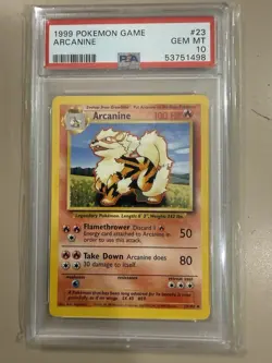 1999 Pokemon Arcanine Card #23/102 PSA 10 Vintage - Image 1