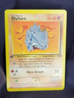 Pokemon Card Rhyhorn 61/64 1st Edition Jungle WOTC LP-NM - Image 1