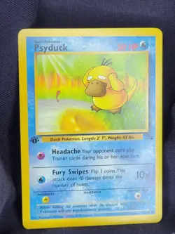 Pokemon TCG Psyduck Fossil 1st Edition Common Card 53/62 Mark - Image 1