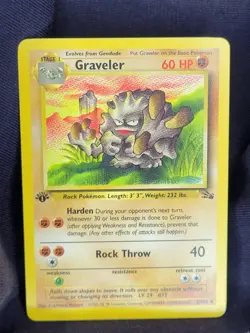 Graveler 37/62 1st Edition NM/LP Pokemon Card TCG Fossil Vintage - Image 1