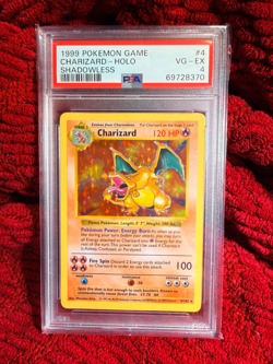 Pokemon TCG Charizard Base Set Holo 1999 Shadowless Rare Card 4/102 PSA 4 - Image 1
