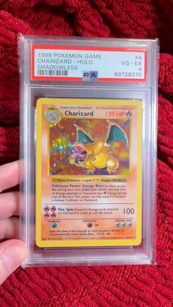 Pokemon TCG Charizard Base Set Holo 1999 Shadowless Rare Card 4/102 PSA 4 - Image 2