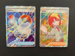 Switch & Mela - Pokemon TCG - 2 Card Lot (Full Art Ultra Rare Trainer Holo) - Image 1