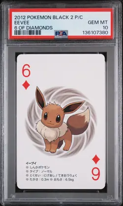 2012 POKEMON BLACK 2 PLAYING CARDS 6 OF DIAMONDS EEVEE PSA 10 - Image 1