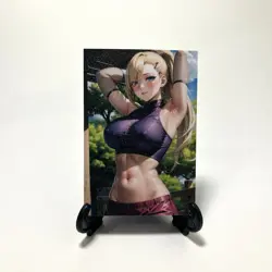 Naruto Ino Yamanaka Sexy Hot Anime Waifu Girl Doujin Goddess Glitter Art Card - Image 2