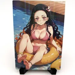 Demon Slayer Nezuko Kamado Sexy Bikini Anime Waifu Girl Lewd Goddess Art Card - Image 3