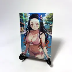 Demon Slayer Nezuko Kamado Sexy Bikini Anime Waifu Girl Goddess Story Art Card - Image 2