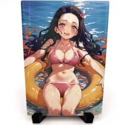 Demon Slayer Nezuko Kamado Sexy Bikini Anime Waifu Lewd Goddess Story Art Card - Image 1